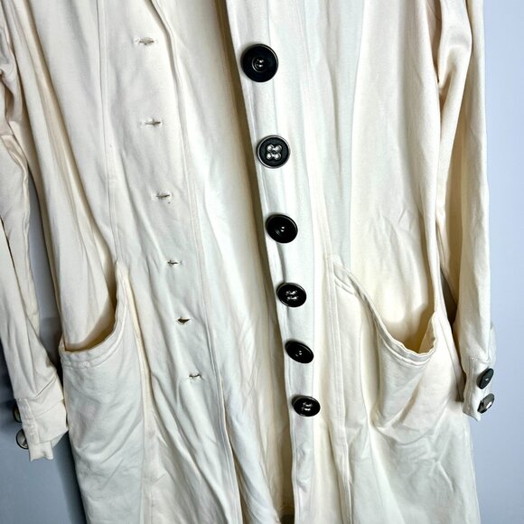 Neon Buddha Cream Mismatched Button Long-Lined Cardigan Boho Lagenlook Sz Large - Picture 3 of 6